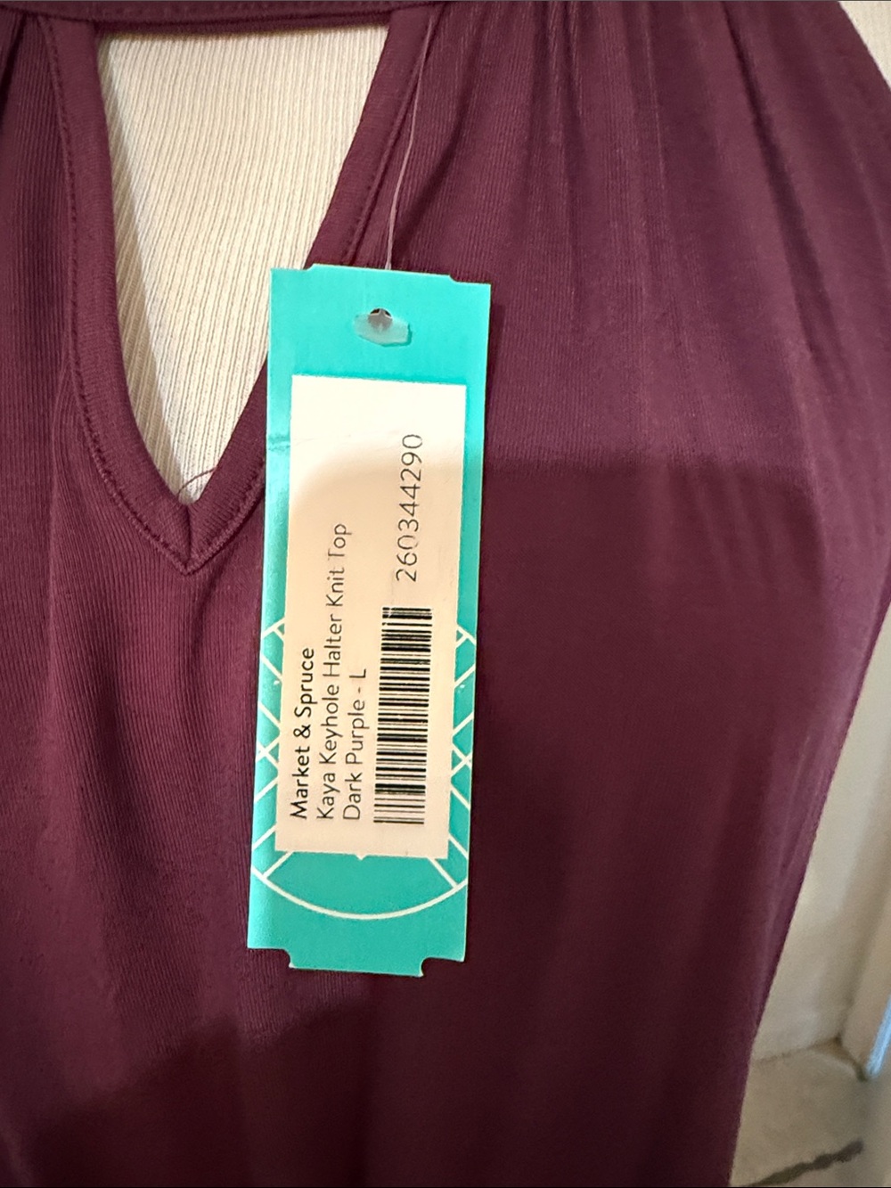 Market & Spruce Plum Halter Tank Top - Picture 3 of 3